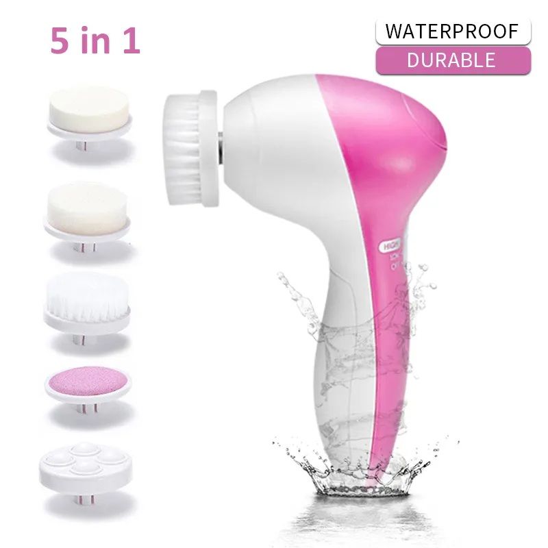 5 in 1 Facial Electric Cleanser & Massager – Deep Pore Cleaning, Exfoliating & Skin Care Tool